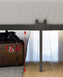 Metal Canopy Bed Frame, Platform Bed Frame With X Shaped Frame Full Black