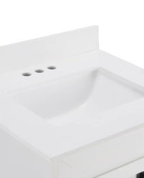 24 Bathroom Vanity With Single Sink Combo, Farmhouse Undermount Bathroom Sink Cabinet With Sliding Barn Doors And 2 Drawers, Freestanding Bathroom Vanities,White