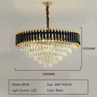 Luxury Crystal Ceiling Chandelier Lighting Modern Living Room Lights Lustre Indoor Bedroom Home Decor Led Hanging Pendant Lamp