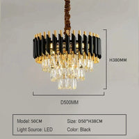 Luxury Crystal Ceiling Chandelier Lighting Modern Living Room Lights Lustre Indoor Bedroom Home Decor Led Hanging Pendant Lamp