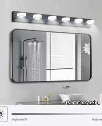 45in  Modern 6-Light LED Vanity Light, Sleek Black Bathroom Wall Light Fixture For Mirror, Shower, And Bathroom Decor