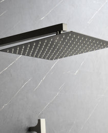 Shower System With Shower Head, Hand Shower, Slide Bar, Sprayer, Shower Arm, Hose, Valve Trim And Lever Handle