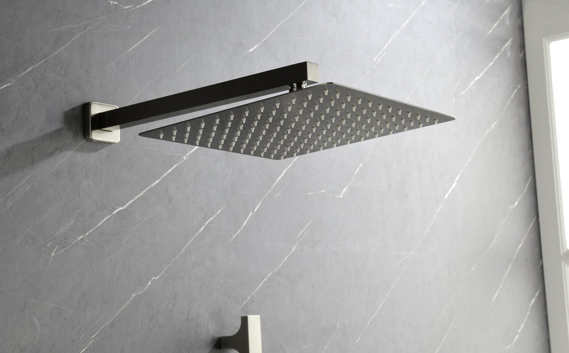 Shower System With Shower Head, Hand Shower, Slide Bar, Sprayer, Shower Arm, Hose, Valve Trim And Lever Handle