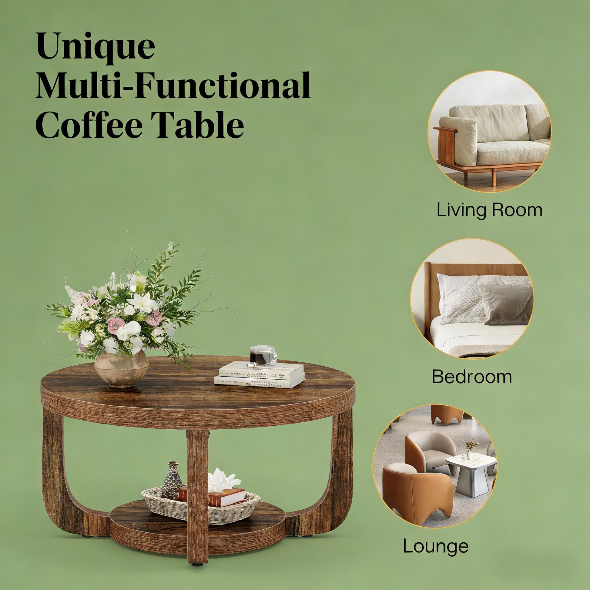 2-Tier Chating Table,Circle Center Table,Coffee Table