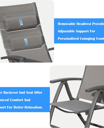 Patio Folding Chairs Set Of 2,Textilene Fabric Seat