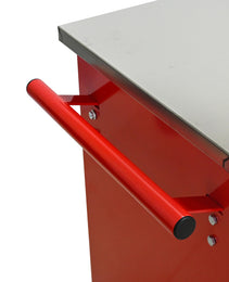 5 Drawers Multifunctional Tool Cart With Wheels,Metal Rolling Tool Cart Storage For Garage Workshop Warehouse Repair Shop--With Stainless Steel Roof--Red  Black