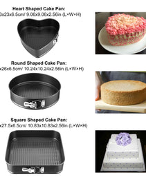3Pcs Per Set Non-stick Springform Cake Pan Leakproof 9in 10in 11in Bakeware Pan With Removable Bottom