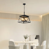 4 Lights Farmhouse Chandelier For Dining Room Black - No Bulbs Unavailable Platform- CJDS