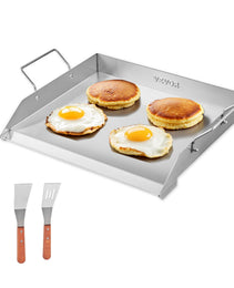 18x16 In Flat Top Griddle Stainless Steel Universal BBQ Grill Pan Cookware