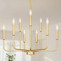 Gold Chandeliers for Dining Room Light Fixture，D44 Inch
