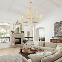 Gold Chandeliers for Dining Room Light Fixture，D44 Inch