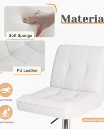 Square Cushion Bar Stool With Backrest