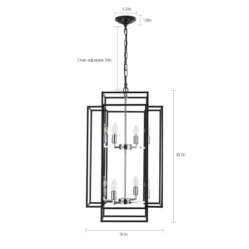 8 Lantern Tiered Chandeliers, Industrial Farmhouse Chandeliers Unavailable Platforms- CJDS