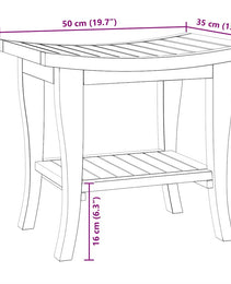 Bathroom Side Table 50x35x45 cm Solid Teak Wood