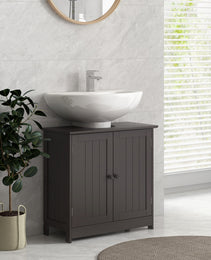 Bathroom Vanity Cabinet, Under Sink Bathroom Cabinet with 2 Doors and Adjustable Shelf, Coffee