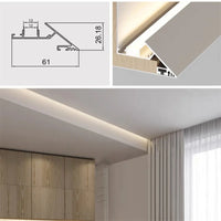 Ultra-Thin Ceiling Aluminum Profile 45Degree Reflective Light Trough Bevel Wall Washer Lamp Indoor Linear Home Decor Led Lights