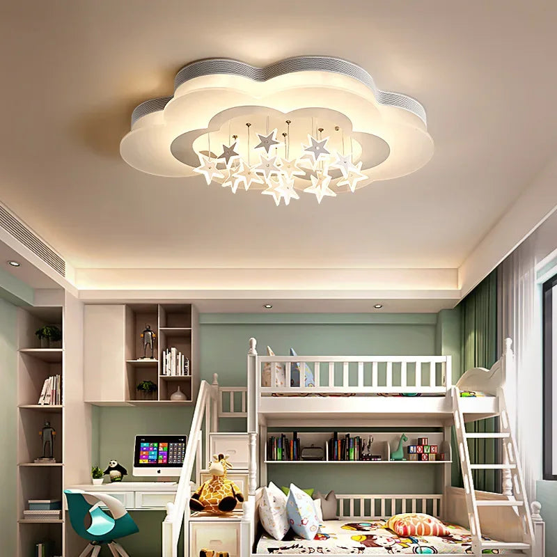 Modern Creative Cloud Star Ceiling Lamp Children Room Restaurant Boy Girl Bedroom LED Eye Protection Chandelier Home Decor Light