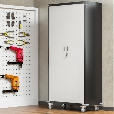 Garage Storage Cabinets With Locking Doors And 4 Adjustable Shelves
