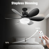 Cordless Light Socket Fan for Kitchen Bedroom Small Room LED Socket Fan Light with Remote Small Ceiling Fan with Light