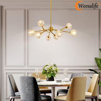Sputnik Chandeliers for Dining Room，9 Lights D30 Inch