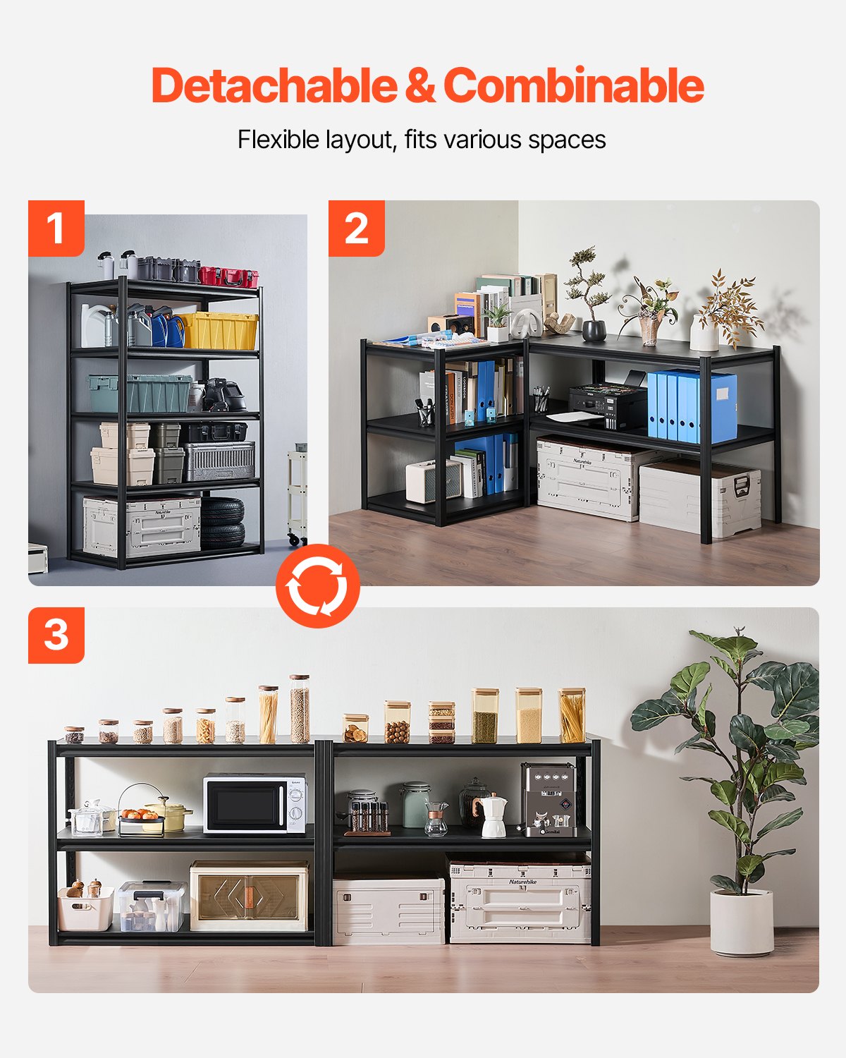 Storage Shelves 24 D X 48 W X 72 H 5-tier Garage Storage Shelving