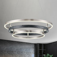 Modern Brass Chandelier for Living Room LED 3 Ring Chandeliers Black Gold