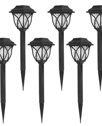 6Pack Solar Powered Stake Light Outdoor Decorative Landscape Lamp IP45 Waterproof Auto On Off Outdoor Light For Pathway Garden Yard Patio