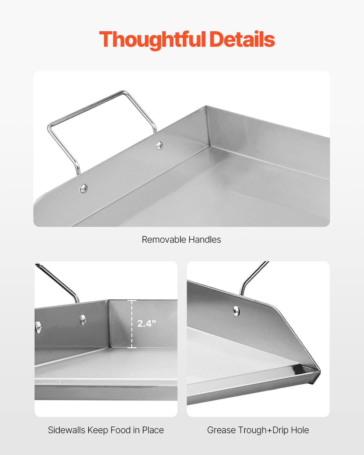 32x16 In Flat Top Griddle Stainless Steel Universal BBQ Grill Pan Cookware