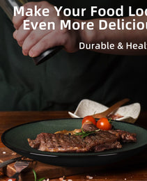 Steak Plate Creative Western Food Plate Vegetable Plate Set Of 6 For Cereal, Salad, Pasta, Soup, Dessert, Serving Dishwasher, Microwave And Oven