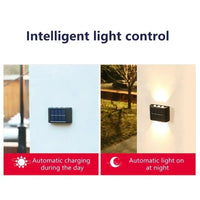 LED Solar Light Outdoor Waterproof Solar Wall Lamp Up and Down Luminous Lighting for Garden Fence Decor Solar Powered Wall Lamp