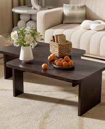 U-Can Modern Minimalist Coffee Table Set, Rectangle Coffee Table With Splicing Design, Multifunctional Combination Table For Living Room