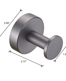 Round Base Wall Hanging Coat Hook With Screws- Gun Grey Towel Hook, 4 Pack, For Entry Shoe Cabinet, Wardrobe Bathroom Bedroom Furniture Hardware