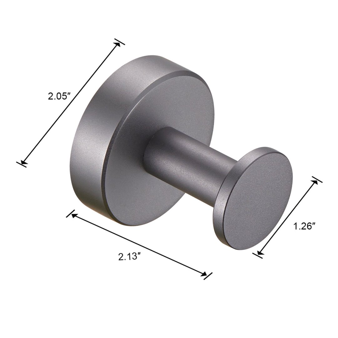 Round Base Wall Hanging Coat Hook With Screws- Gun Grey Towel Hook, 4 Pack, For Entry Shoe Cabinet, Wardrobe Bathroom Bedroom Furniture Hardware