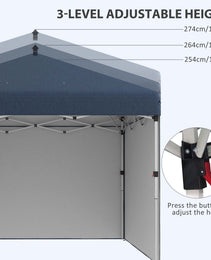 10' x 10' Pop Up Canopy with Sidewalls, Weight Bags and Carry Bag, Height Adjustable Tent for Parties, Navy