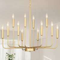 Gold Chandeliers for Dining Room Light Fixture，D44 Inch