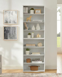 CD DVD Storage Cabinet, Bookcase, Adjustable Shelf 8-layer Storage, Display Bookshelf, Home, Office, Multi-functional Double-layer Bookcase, Can Be Disassembled Into Two 4-layer Storage Bookcases