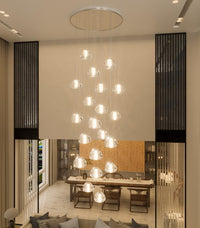 236'' Long Large Crystal Chandeliers LED Chandeliers for High Ceiling Handing Light Fixture for Entrance Hallway Foyer Staircase Lobby Gold