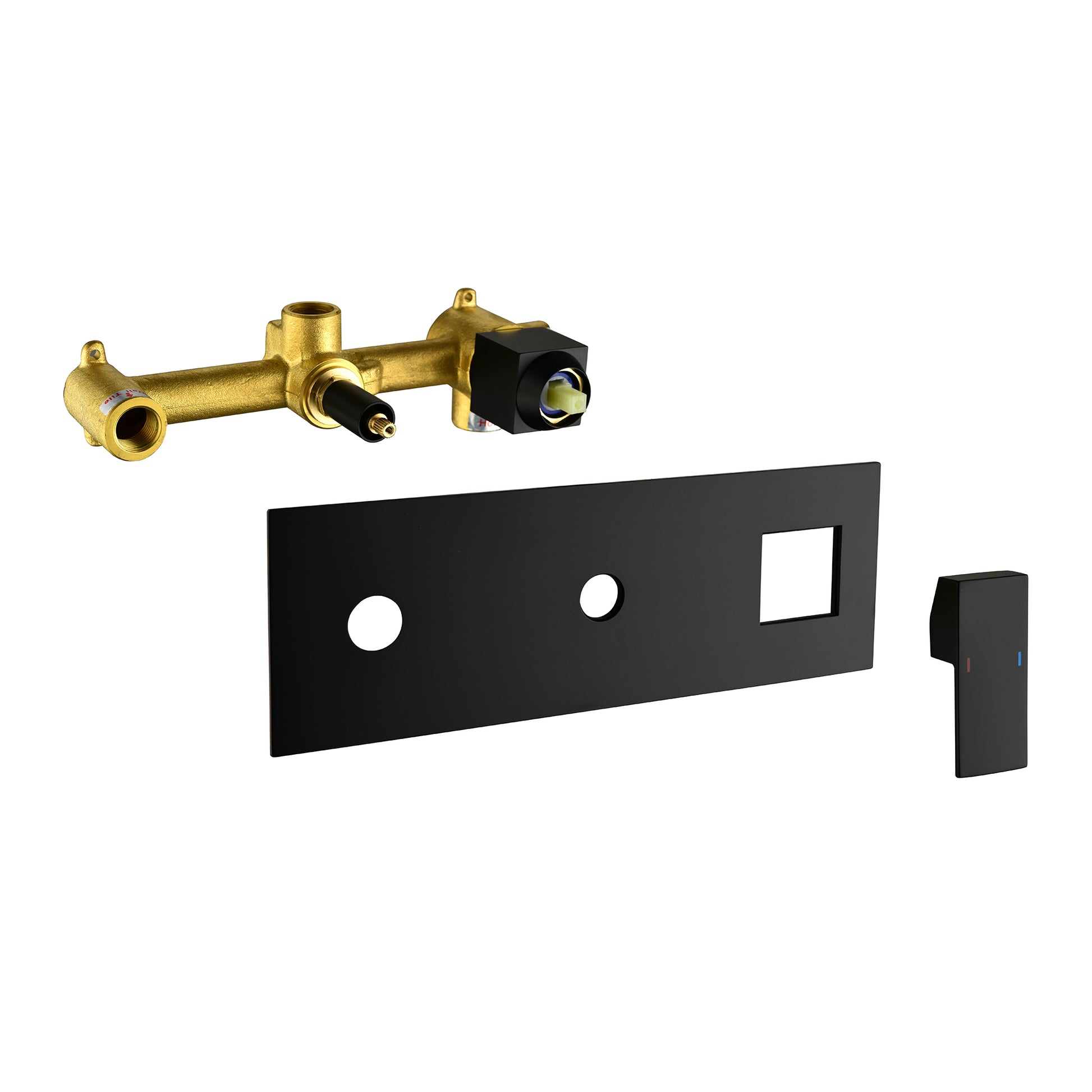 Brass Matte Black Shower Faucet With Shower System, 10 Inch Shower Head And Handheld Spray Bathroom Deluxe Faucet Combination