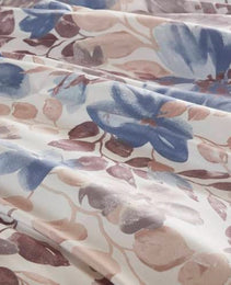 Floral Comforter Set With Bed Sheets Blue Queen