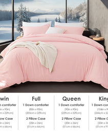 White & Pink Extra Large Duvet Cover Set Crafted From Premium Breathable Microfiber In Bohemian Style. Hotel-grade Minimalist Design Suitable For Bedrooms And Guesthouses. The Perfect Christmas Gift.