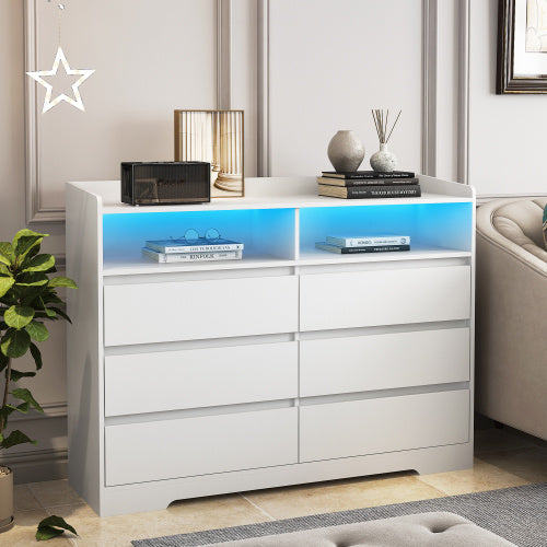 6-drawer Vanity With LED Lights - CJDS