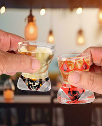 2 Pieces, Black Muscle Men's And Red Bikini Skull Style Glass Small Wine Glasses Bar Tools Christmas Gift, Halloween Gift, Birthday Gift, Company Party Gift, Universal Gift