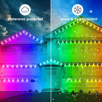 300FT RGB Smart Permanent Outdoor Eaves Lights APP Remote Control LED Roofline String Lights for Home Holiday Christmas Decor