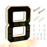 9/6.7/4.7In Solar-Powered Illuminated Outdoor Address Signs - IP54 Waterproof Auto On/Off LED House Numbers Plaque,Modern Farmhouse Home Decor, DIY Personalized Exterior Door Addressing Accessory