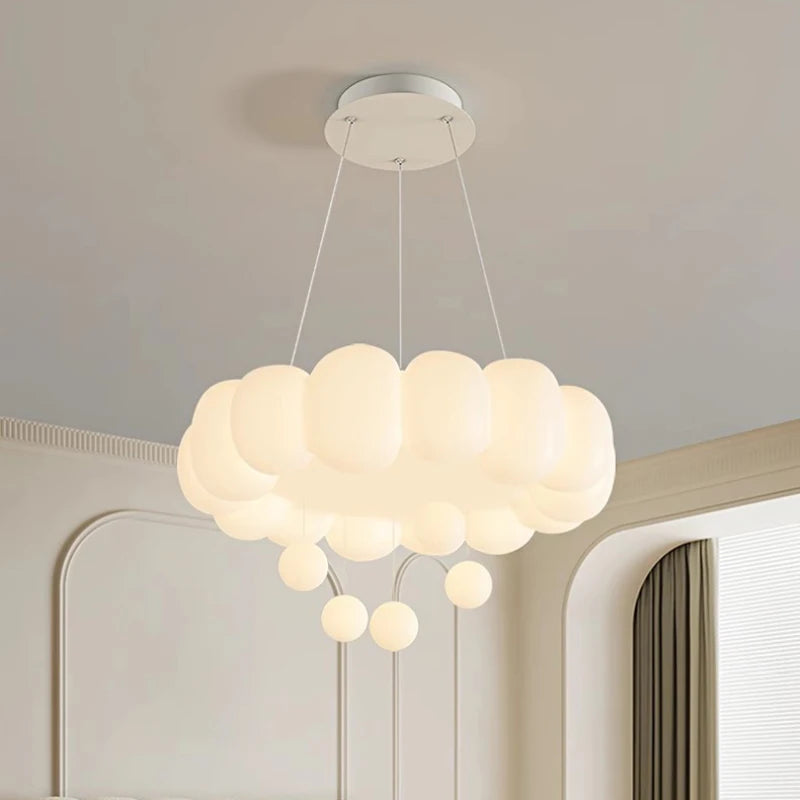 White Cloud Chandeliers LED Children's Room Lamps Star Bubble Ball Cloud Lamp Modern Warm Romantic Baby Room Girl Boy Chandelier
