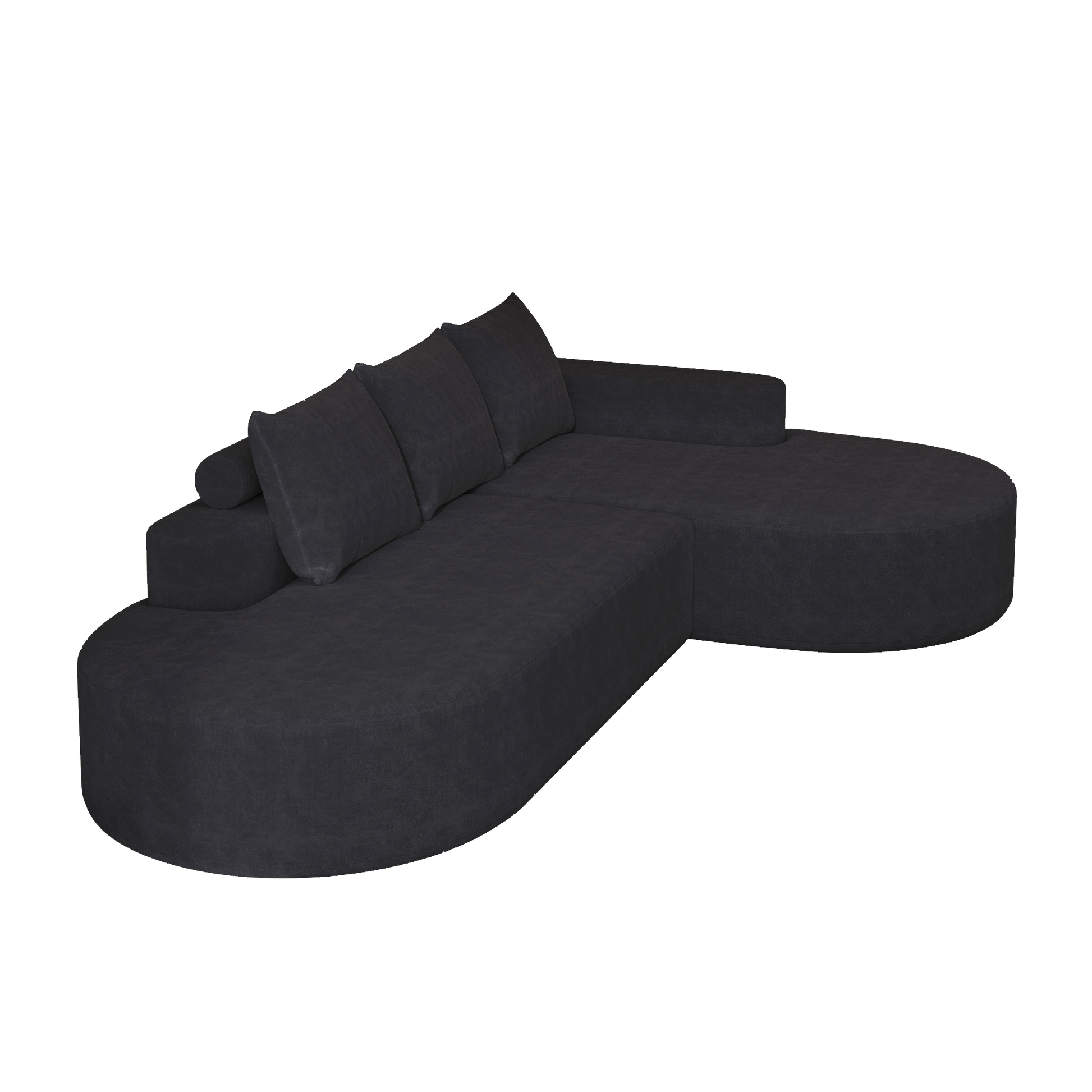 Modern Curved Sofa ,Chenille Upholstered Sectional Sofa Couch Set,Modular 108.5 L Shaped Sectional Living Room Sofa Set With 3 Pillows,Free Combination Sofa Couch For Living Room,Bedroom