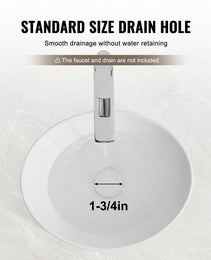 Oval Vessel Sink, 16" X 13.4" Bathroom Vessel Sink Bowl Countertop, White Ceramic Bathroom Sinks Above Counter, Bowl Sink With Modern Style, Well-Packaged For Bathroom, Hotel, Toilet, RV