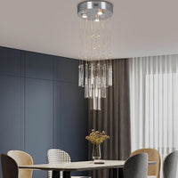 11.8 in Small Crystal Chandelier, 33.5 in High Ceiling Light