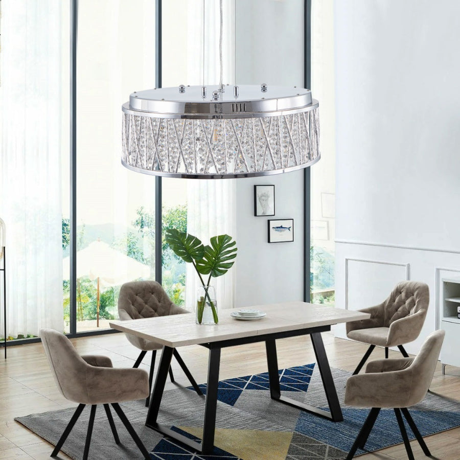 Modern Crystal Chandelier 19 Inches Aluminum Iron Round Ceiling Light Flush Mount Ceiling Light Fixture For Kitchen Island Dinning Bedrooms And Hallway   Bulb Not Included