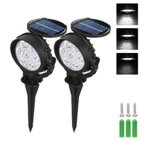 9 LED Solar Spot Lights IP65 Waterproof Outdoor RGB Solar Landscape Lights Brightness Adjustable for Garden Yard Palm Trees